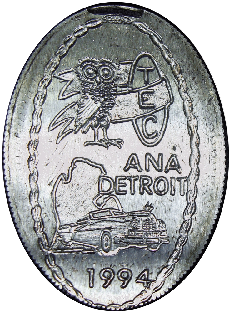 ANA Detrroit 1994 Souvenir Moneda Elongada Bolívar de Plata 1954-1960  - Numisfila