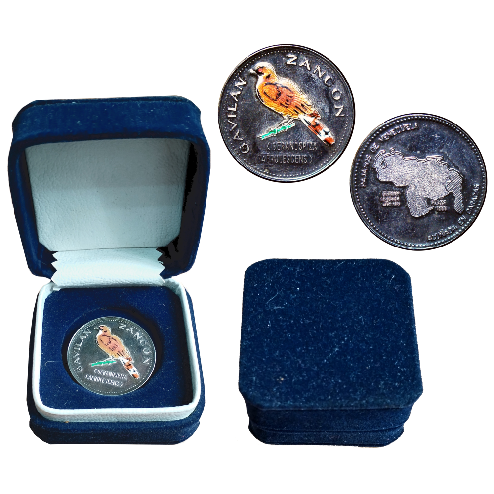 Venezuela Medalla de Plata Esmaltada Gavilán Zancón 1979 - Numisfila