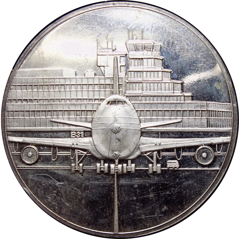 Avión Alemania Medalla de Plata Aeropuerto de Frankfurt - Numisfila