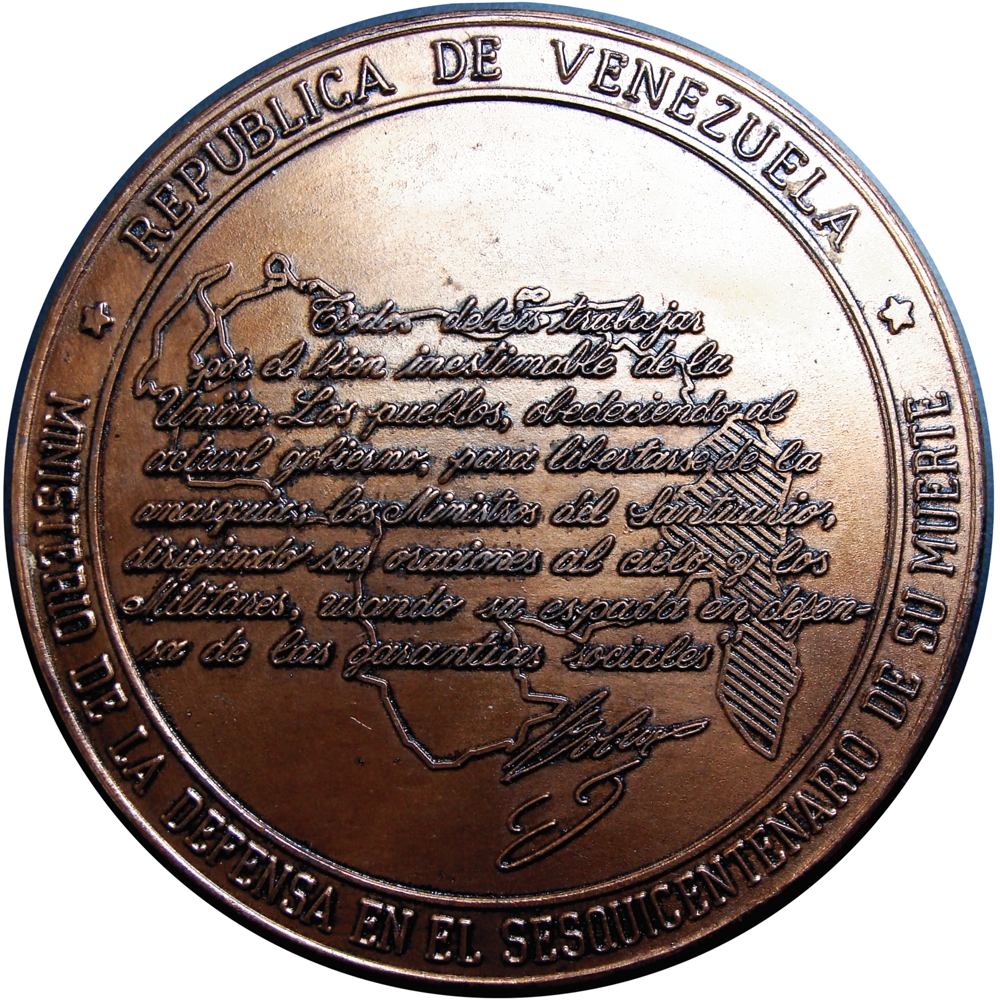 Medalla Simón Bolívar 1980 El Delirio Sobre El Chimborazo  - Numisfila