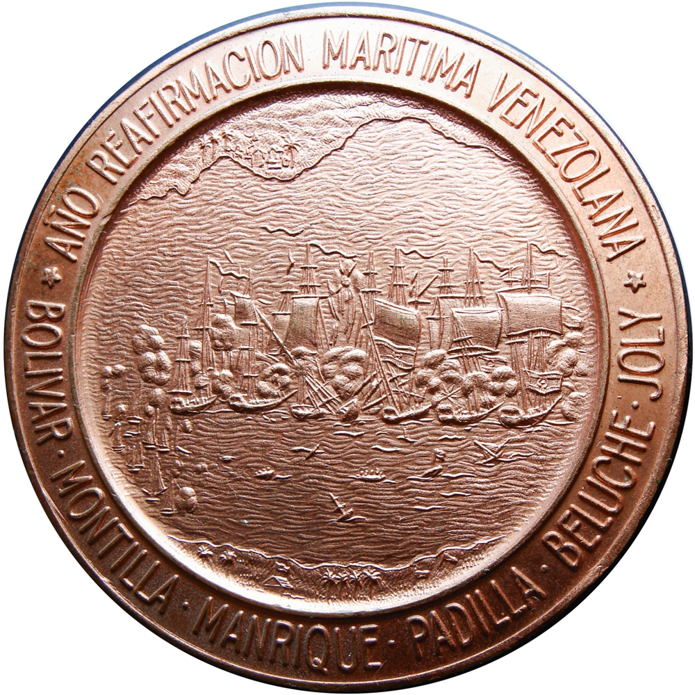 Medalla de Bronce Sesquicentenario de la Batalla Naval Maracaibo 1973  - Numisfila