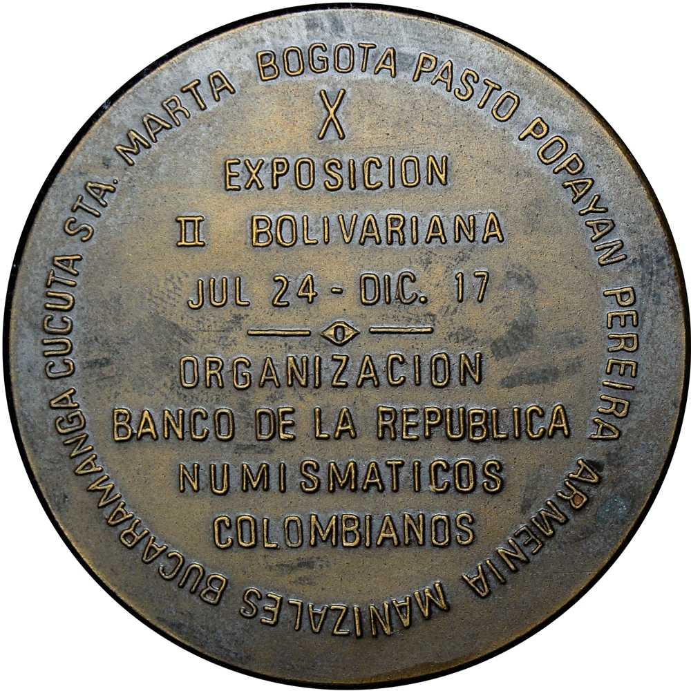 Colombia Difícil Medalla Simón Bolívar Sesquicentenario de su Muerte 1830 - 1980  - Numisfila