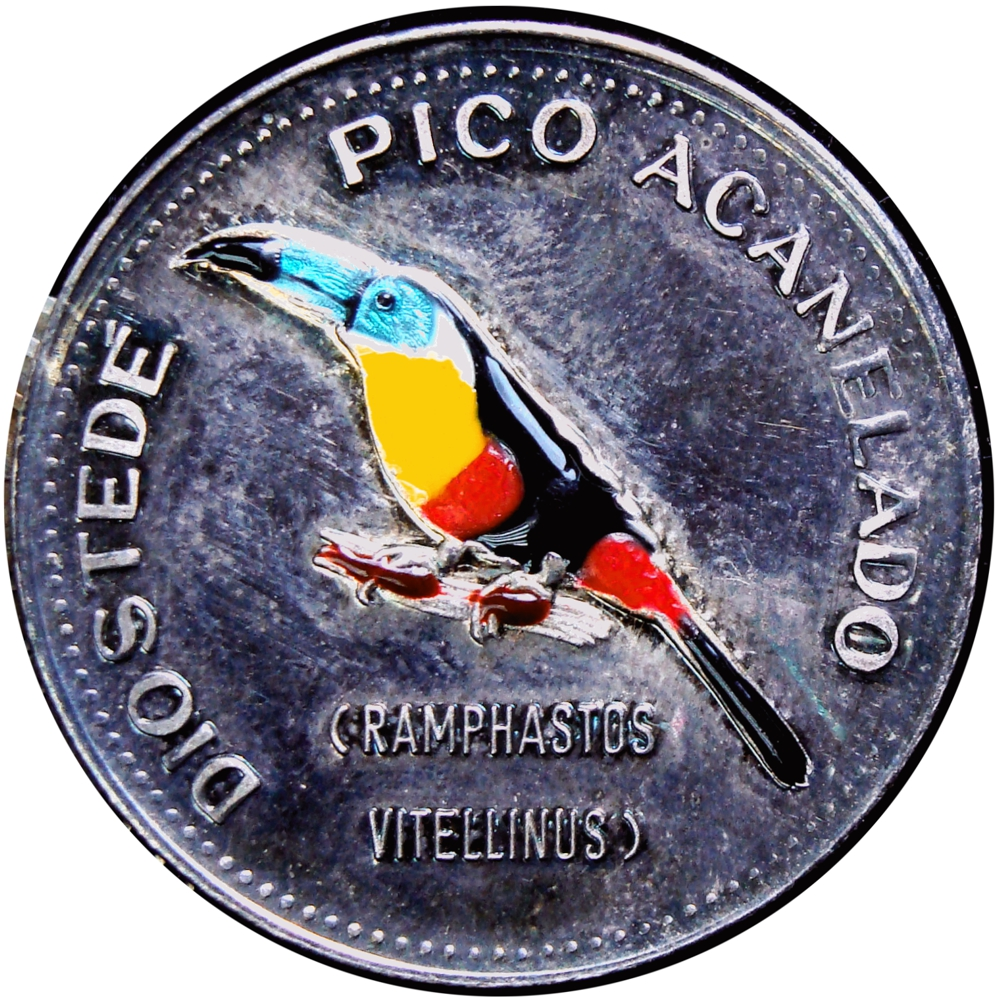 Venezuela Medalla de Plata Esmaltada Tucán Diostedé Pico Acanalado 1979 - Numisfila