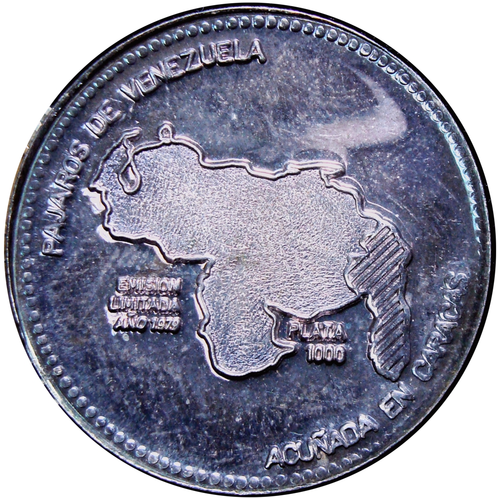 Venezuela Medalla de Plata Esmaltada Tucán Diostedé Pico Acanalado 1979  - Numisfila