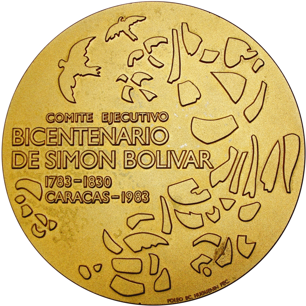 Poleo Medalla Dorada Honor al Libertador 1983 Bicentenario de Bolívar Comité Organizador   - Numisfila