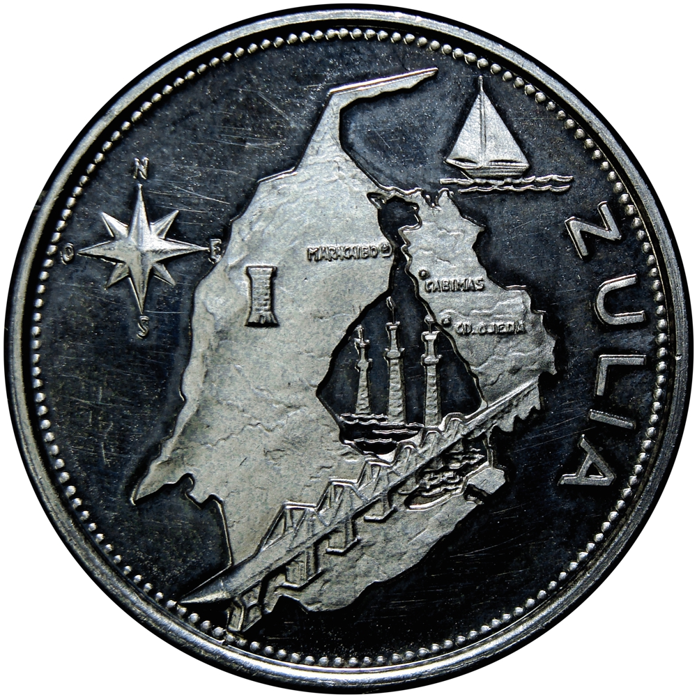 Zulia Medalla de Plata Estados de Venezuela 9 Dineros - 30 mm Italcambio - Numisfila