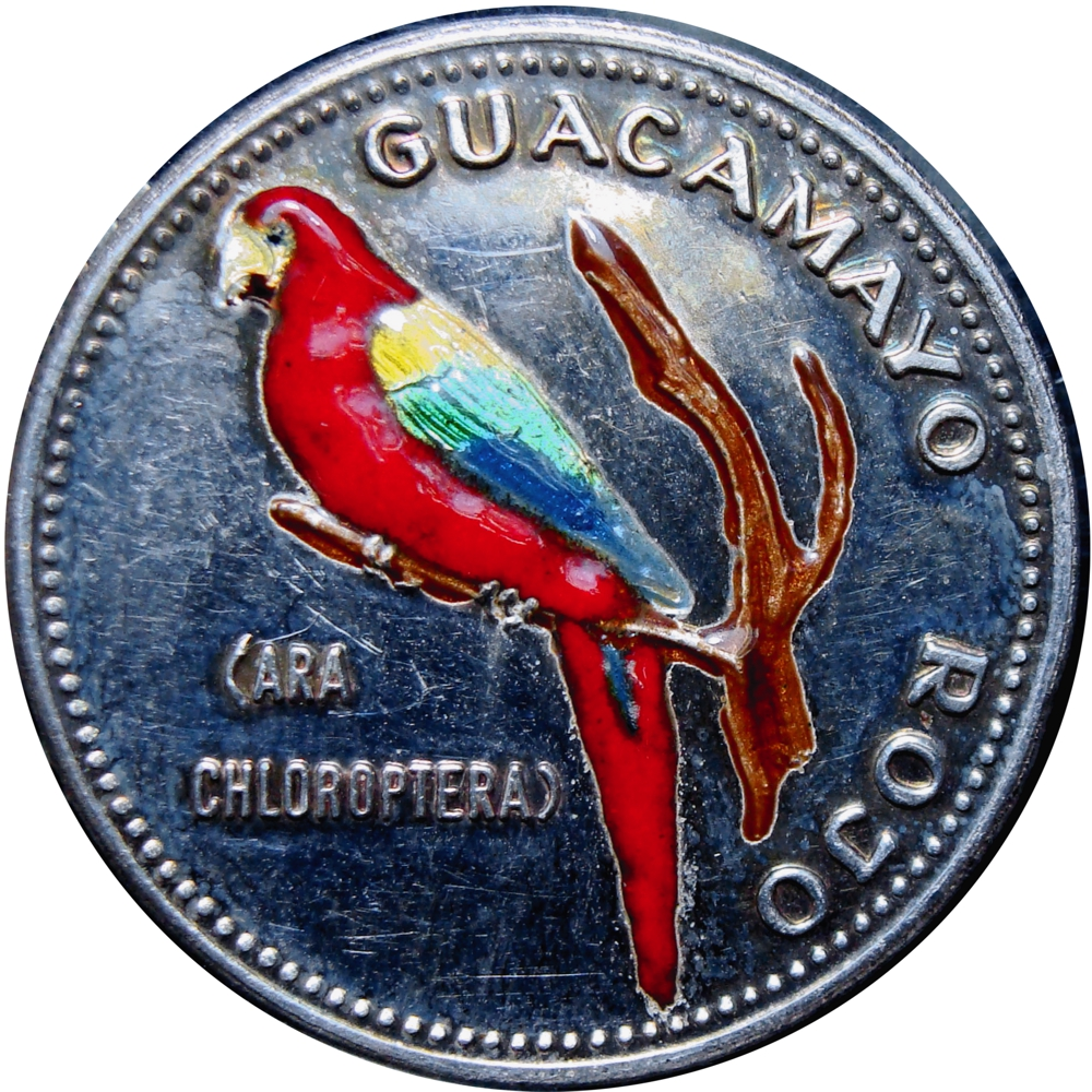 Venezuela Medalla de Plata Esmaltada Guacamayo Rojo 1979 - Numisfila