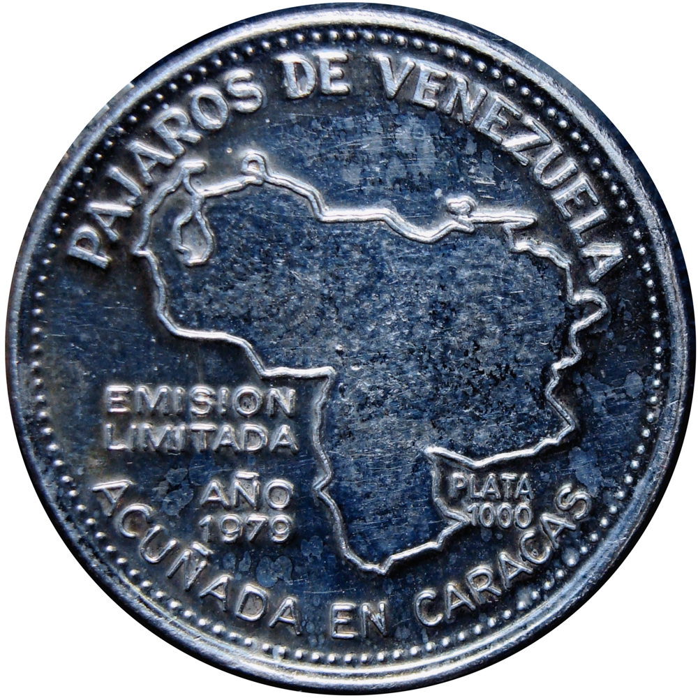 Venezuela Medalla de Plata Esmaltada Guacamayo Rojo 1979  - Numisfila