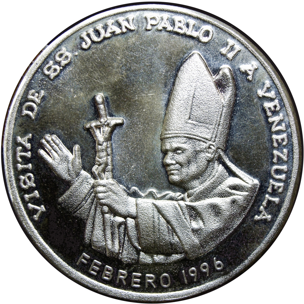 Papa Juan Pablo II Visita 996 Italcambio Medalla de Plata Pura 50 Grs - Numisfila
