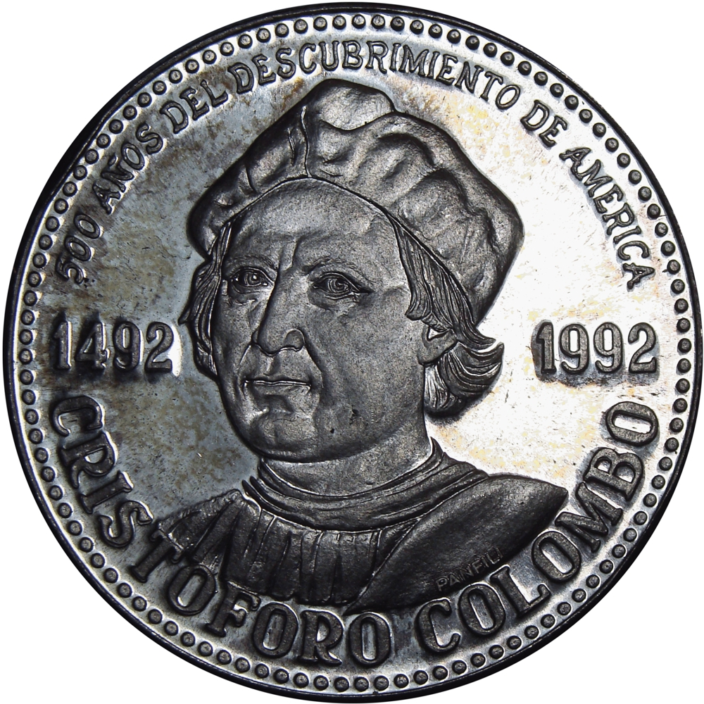 Medalla de Plata Cristóbal Colón 500 Años del Descubrimiento - Numisfila