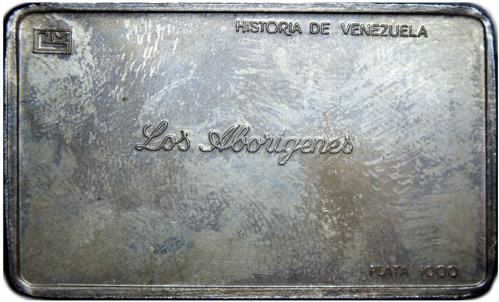 Los Aborigenes Lingote de Plata Pura Esmaltado - Set Historia de Venezuela - Cambio La Guaira   - Numisfila