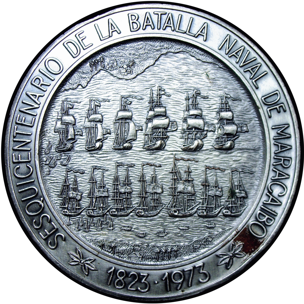 Medalla Sesquicentenario de la Batalla Naval Maracaibo 1973 - Numisfila