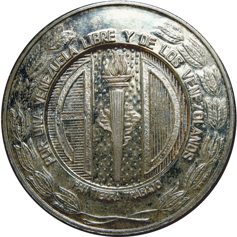 Venezuela Medalla de Plata 33 años de Acción Democratica AD 1974 - Numisfila