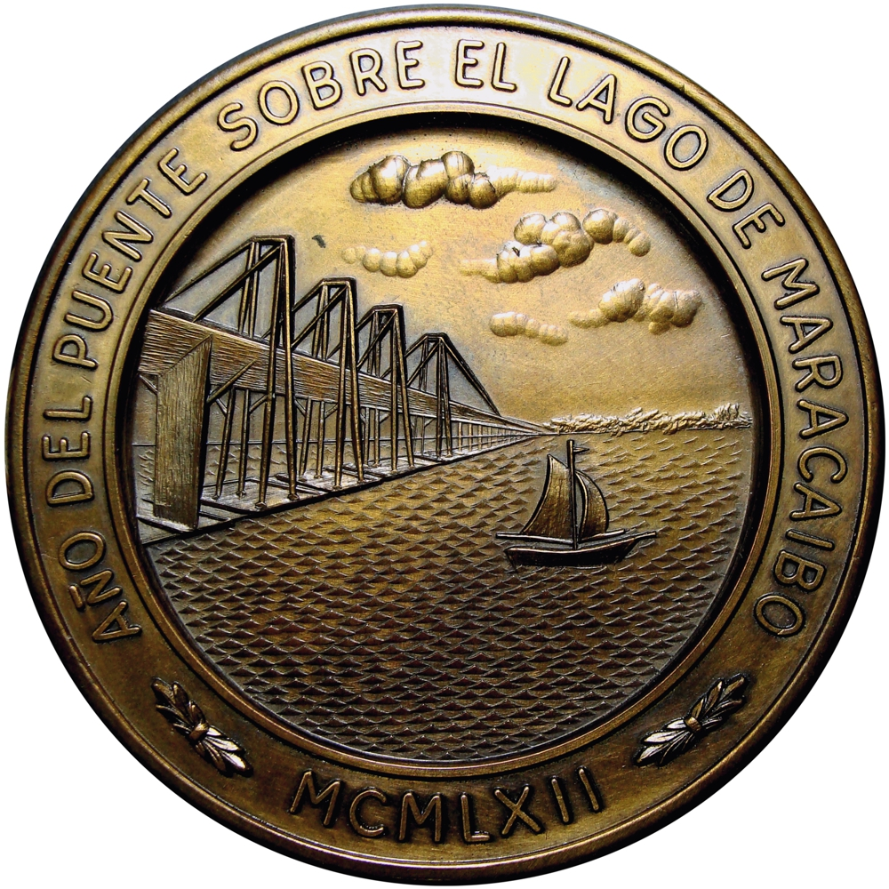 Medalla en Bronce 1962 Inauguración del Puente Lago de Maracaibo - Numisfila