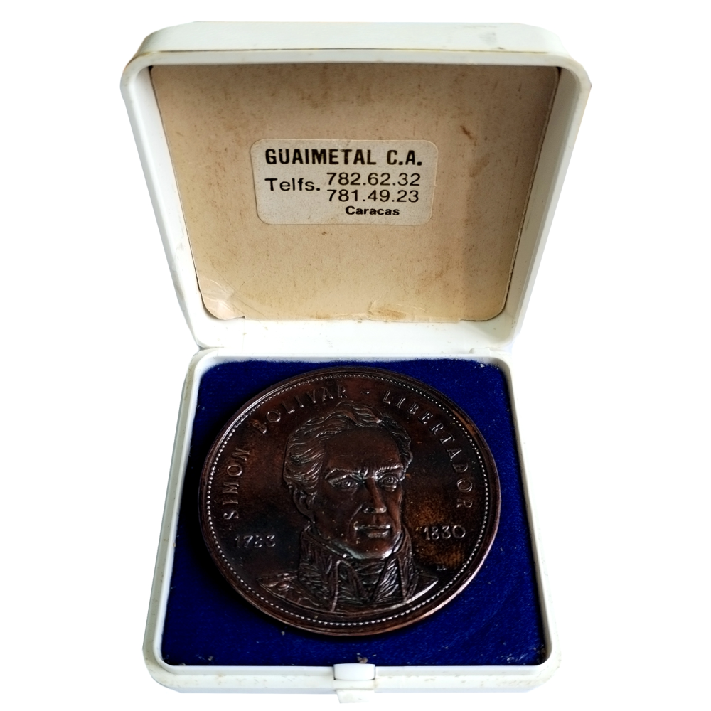 Medalla Libertador Simón Bolívar 1989 Diques y Astilleros Puerto Cabello - 50 mm  - Numisfila