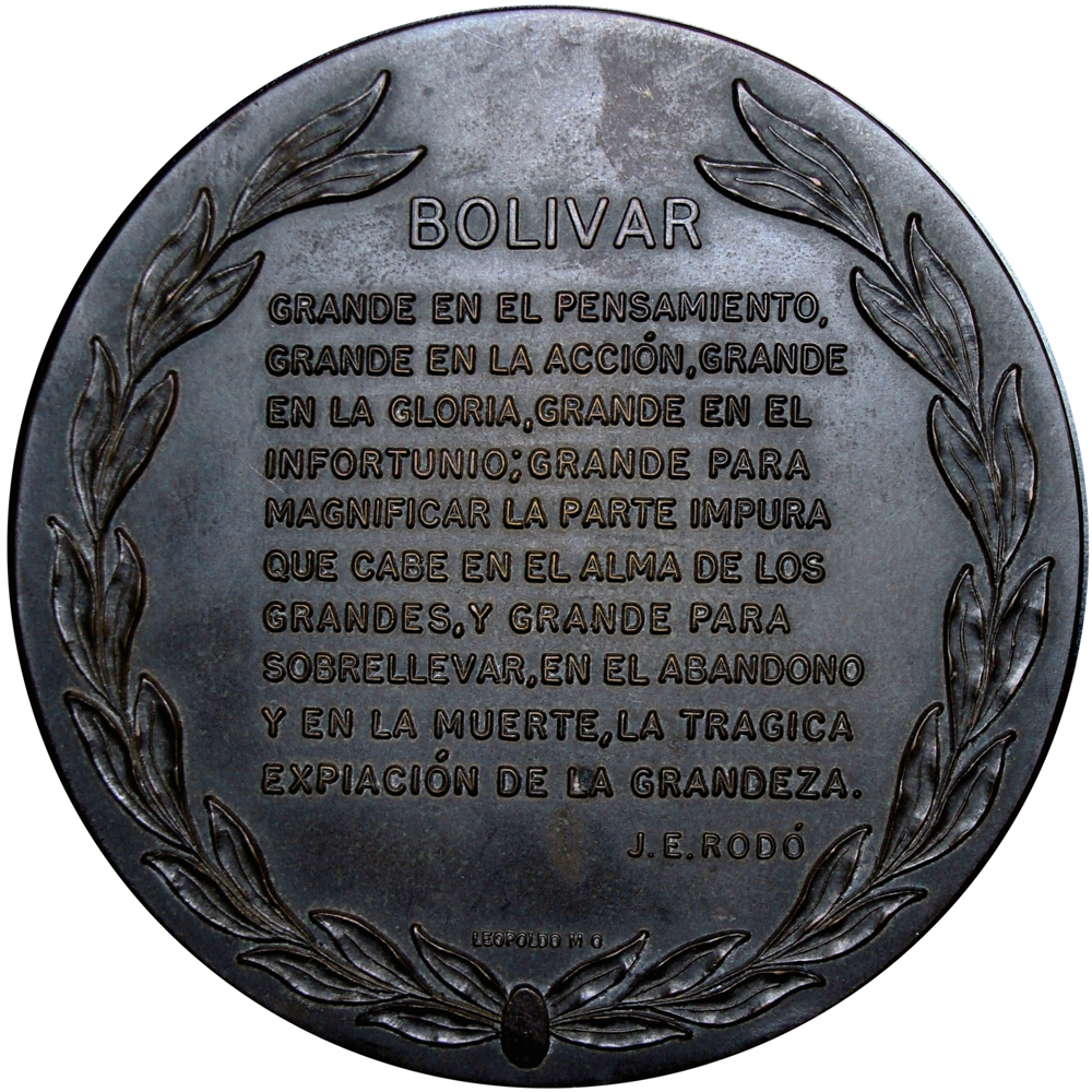 Medalla de Bronce 150 Años Muerte Simón Bolívar 1980 *80mm  - Numisfila
