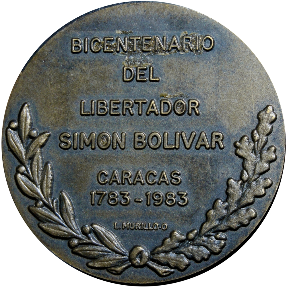 Medalla Bicentenario Nacimiento Simón Bolívar 1983 Libertador 36 mm  - Numisfila