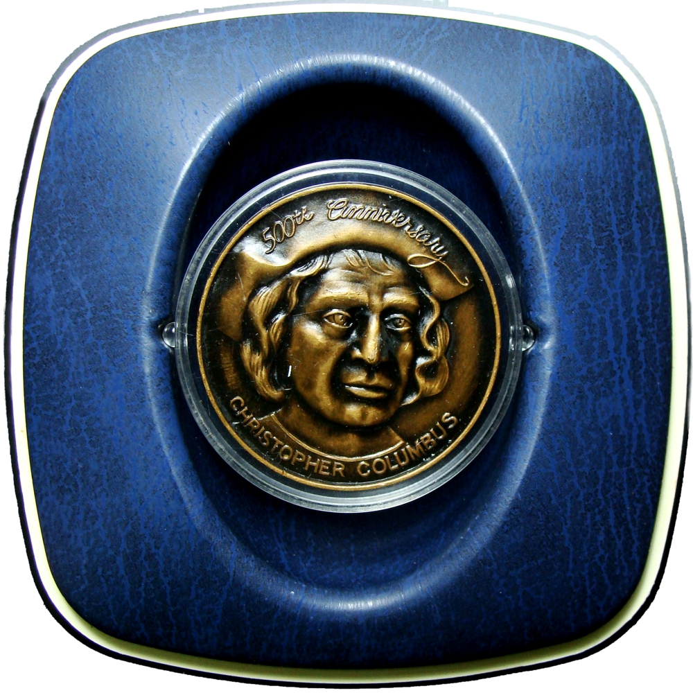 Medalla de Bronce Cristóbal Colón Banco Unión 500 Años de su llegada a América 1992  - Numisfila