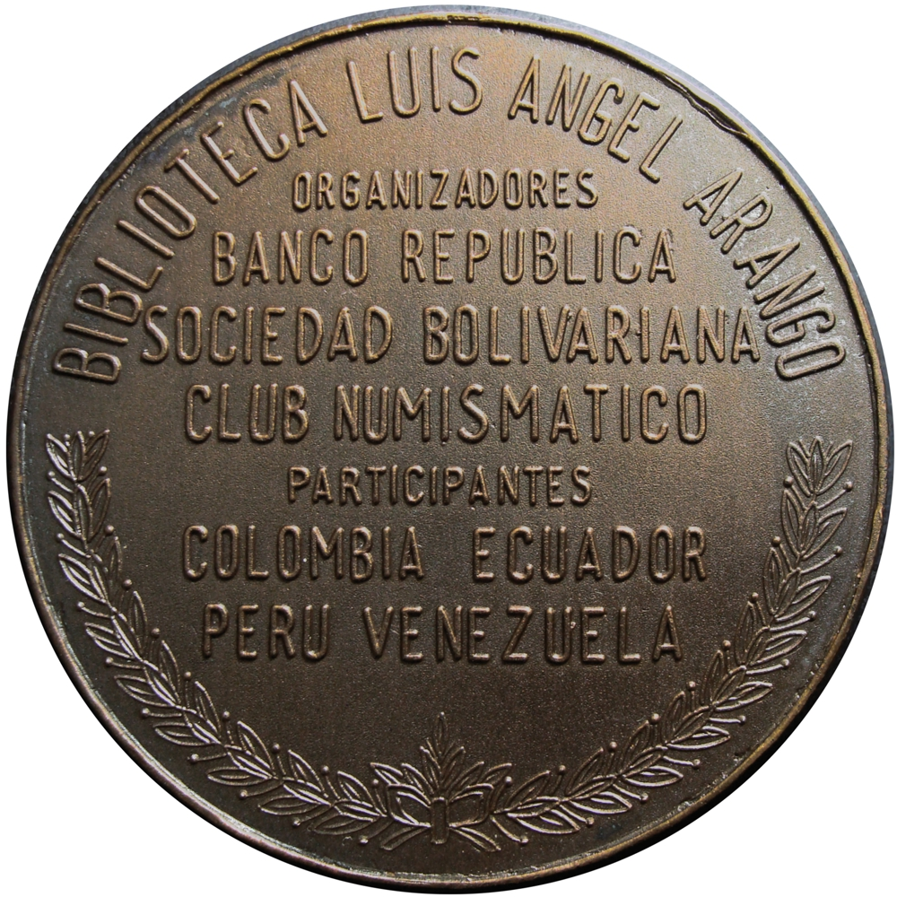 Colombia Medalla Simón Bolívar 1ra Exposición y Concurso Numismático Bolivariano 1966  - Numisfila