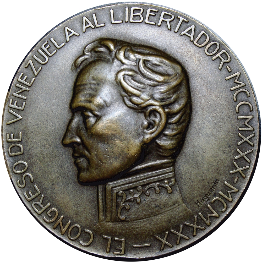 Medalla de Bronce Congreso 1930 Centenario de la Muerte Libertador Simón Bolívar  - Numisfila