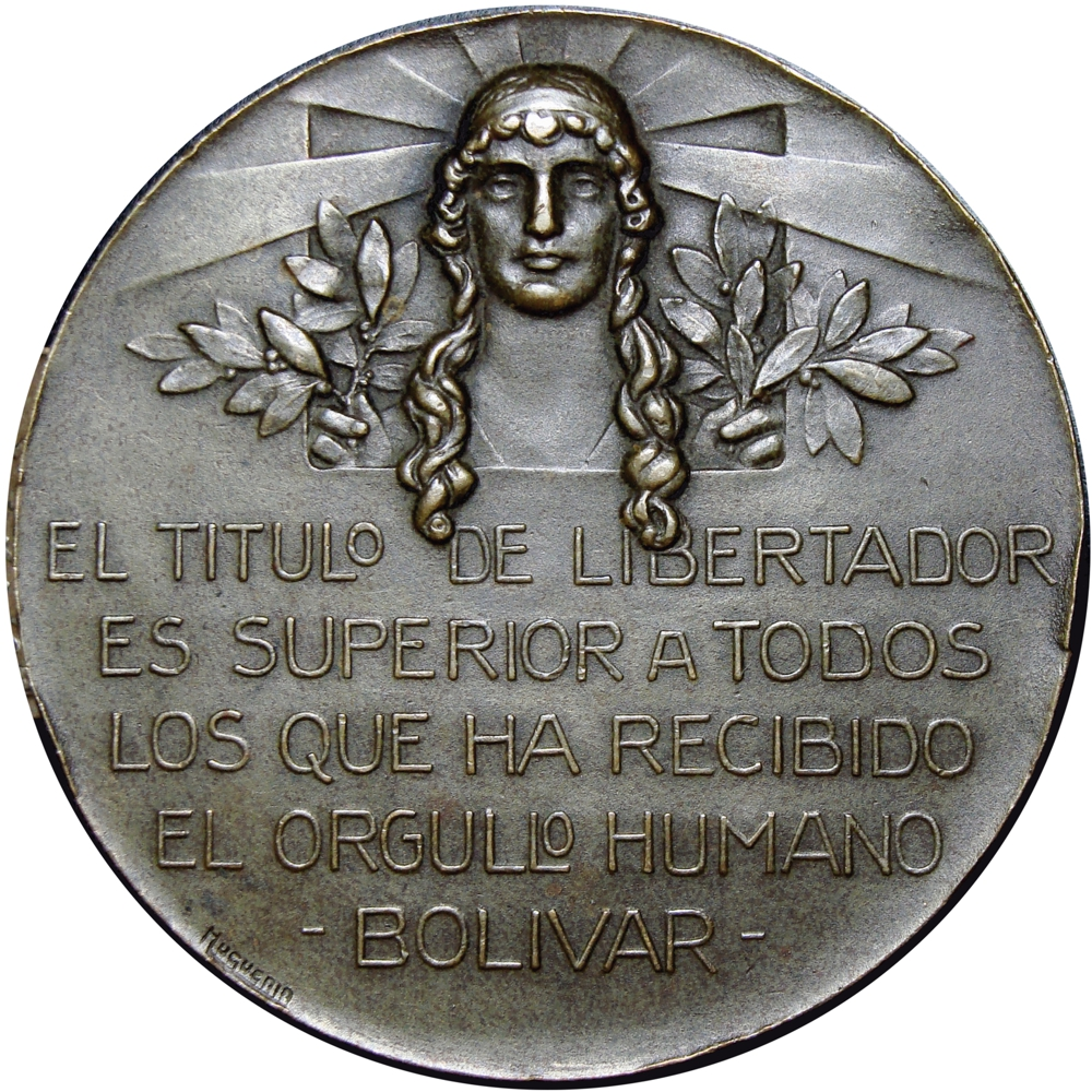 Medalla de Bronce Congreso 1930 Centenario de la Muerte Libertador Simón Bolívar   - Numisfila