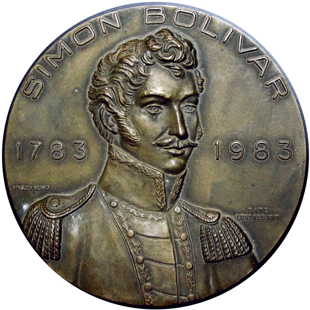 Gran Medalla de Bronce 1983 Bicentenario Simón Bolívar - Casa Natal 80 mm - Numisfila