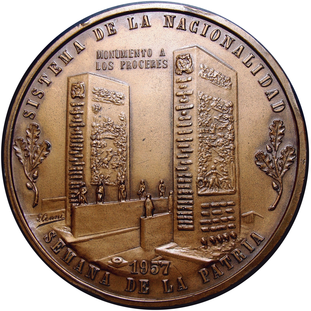 Paseo Los Proceres Medalla Sistema de la Nacionalidad 1957 Semana de la Patria   - Numisfila