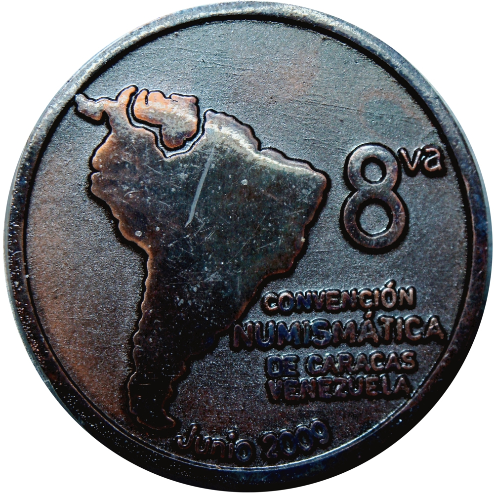 Bolívar de Poleo Medalla 8va. Convención Numismática Caracas 2009  - Numisfila