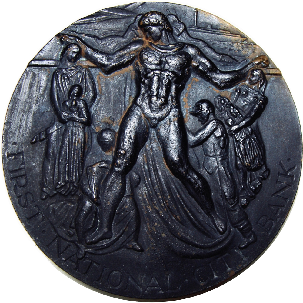 EE.UU. Gran Medalla de Bronce 150 Años City Bank Nueva York 1812-1962   75 mm - Numisfila