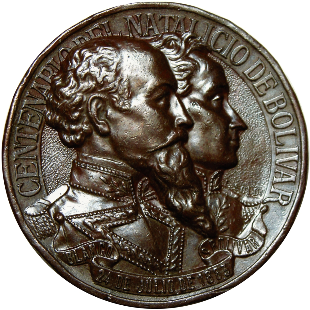 Medalla Centenario Natalicio Bolívar 1883 Guzmán Blanco - Numisfila