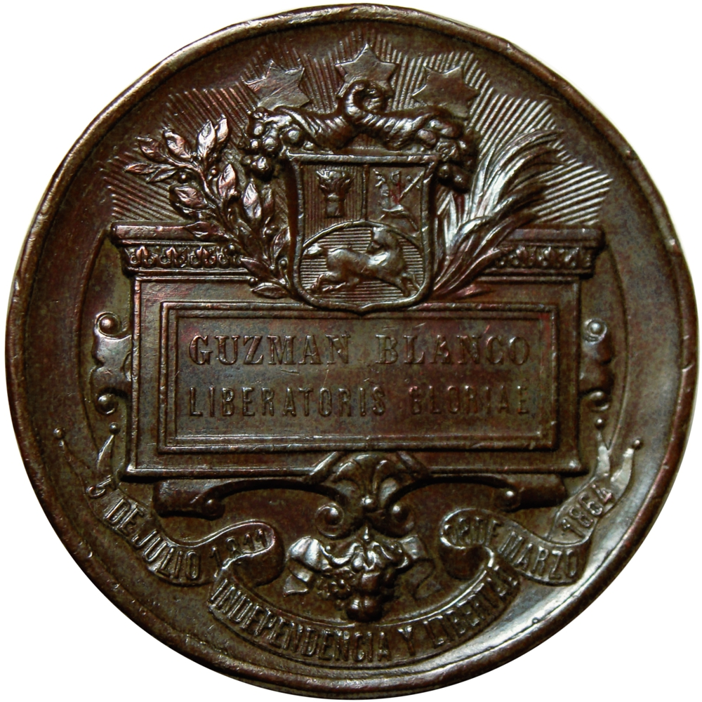 Medalla Centenario Natalicio Bolívar 1883 Guzmán Blanco  - Numisfila