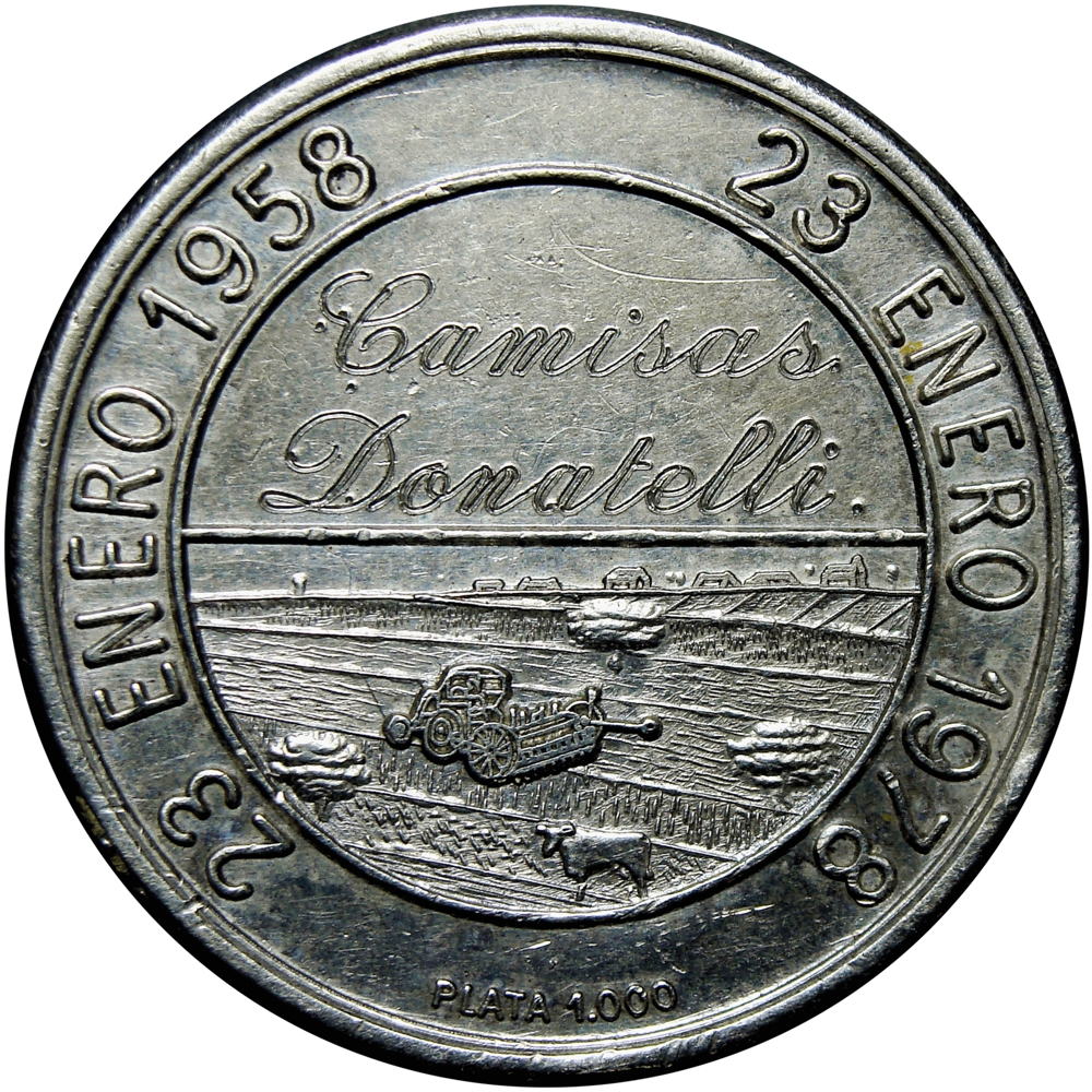 Venezuela Medalla de Plata 20 Años de Democracia 23 Enero 1978 - Numisfila