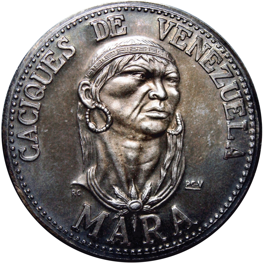 Mara Medalla de Plata Serie Caciques de Venezuela 9 Dineros 30 mm - Numisfila