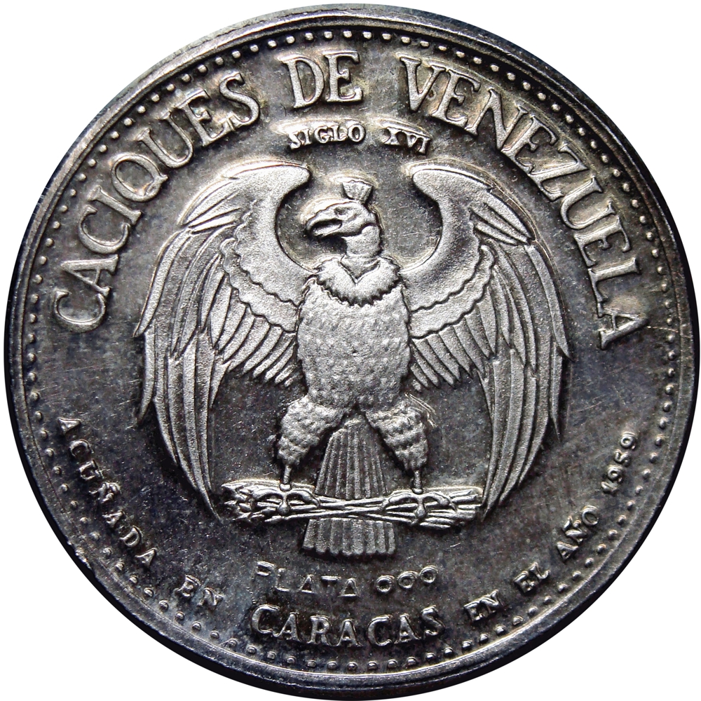 Mara Medalla de Plata Serie Caciques de Venezuela 9 Dineros 30 mm  - Numisfila