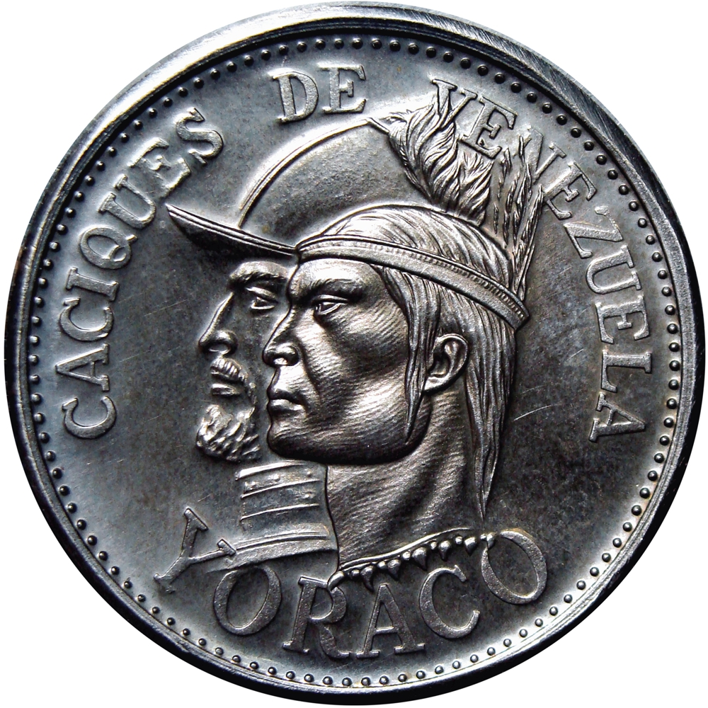 Yoraco Medalla de Plata Caciques de Venezuela 9 Dineros 30 Milímetros  - Numisfila