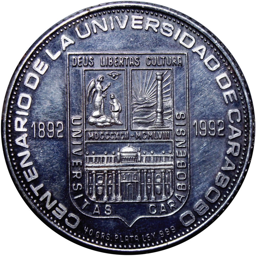 Venezuela Alejo Zuloaga Centenario Universidad Carabobo 1992 Medalla de Plata   - Numisfila