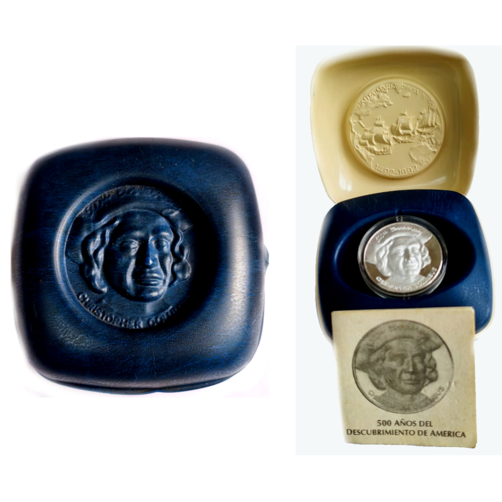 Medalla de Plata Cristóbal Colón Banco Unión 500 Años de su llegada a América 1992 - Numisfila
