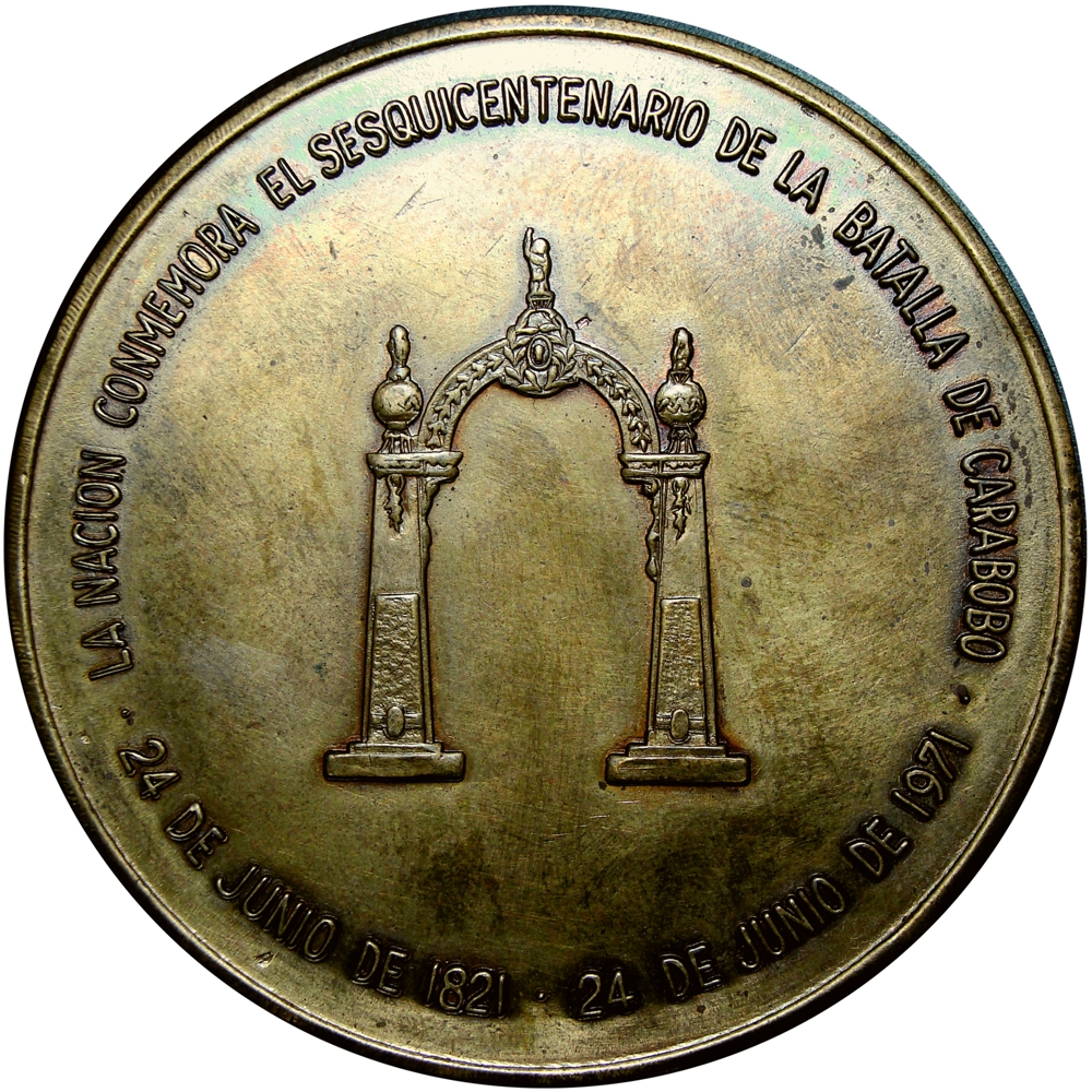 Medalla Sesquicentenario Batalla Carabobo 1971 Simón Bolívar  - Numisfila