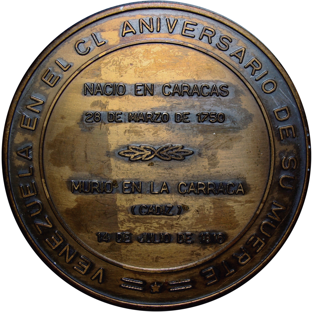 Medalla Francisco de Miranda 150 Años de su Muerte 1966  - Numisfila