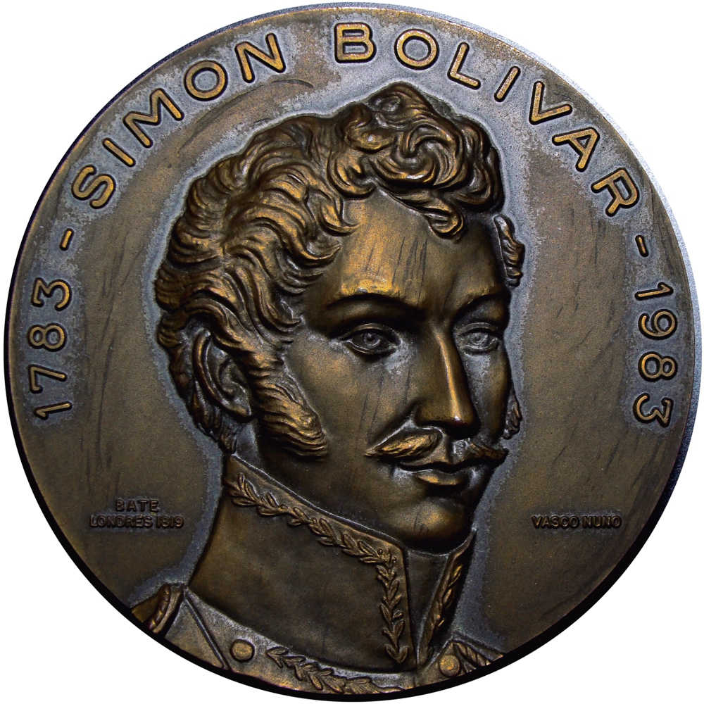 Gran Medalla de Bronce 1983 Bicentenario Simón Bolívar - J.E. Rodo - Numisfila