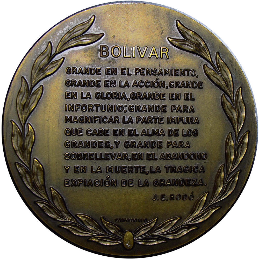 Gran Medalla de Bronce 1983 Bicentenario Simón Bolívar - J.E. Rodo  - Numisfila