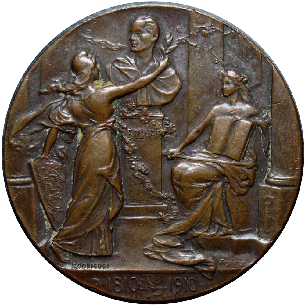 Bolívar Medalla de Bronce Independencia de Venezuela 1910 - Juan Vicente Gómez - Numisfila