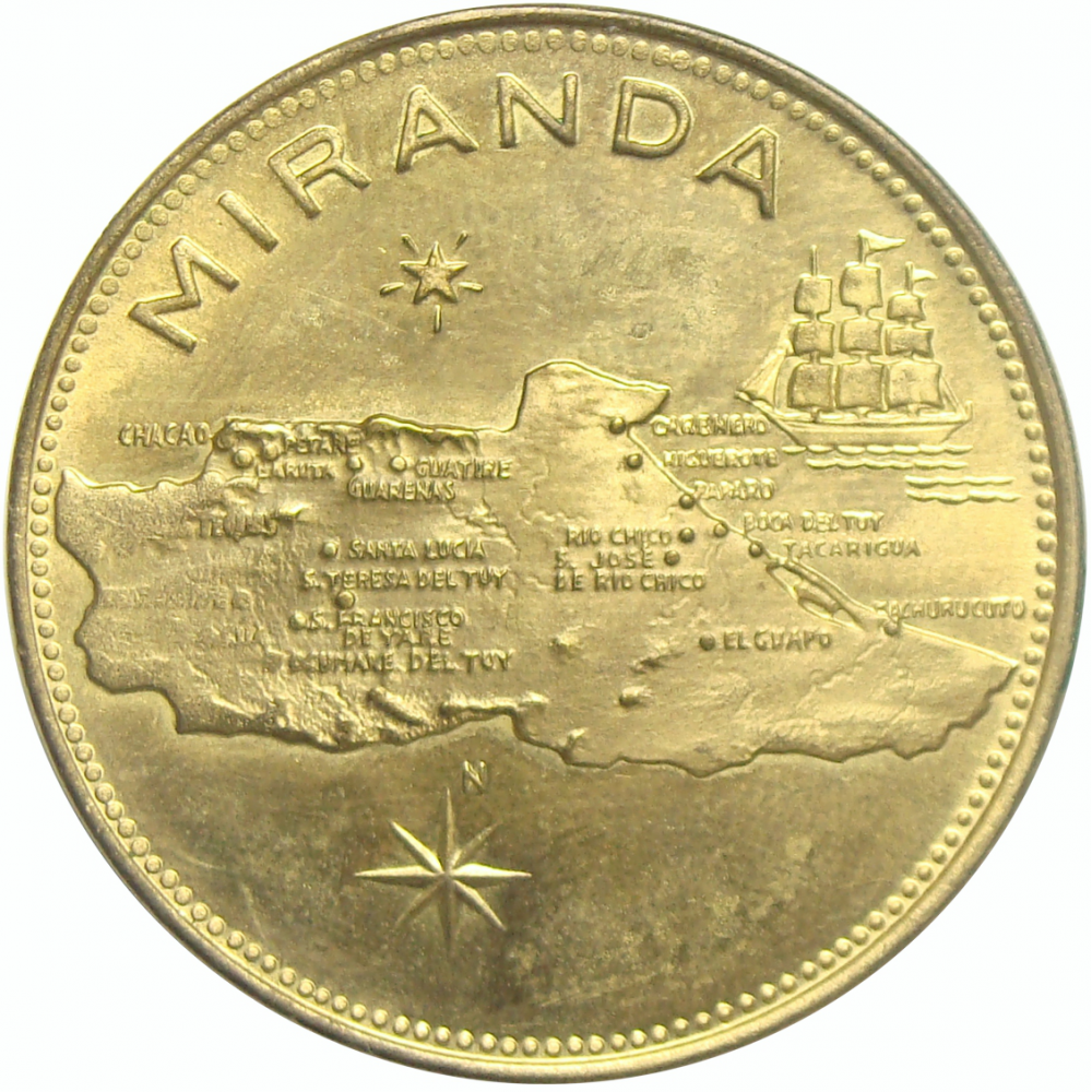 Medalla Estados Venezuela Miranda Bronce Italcambio   - Numisfila