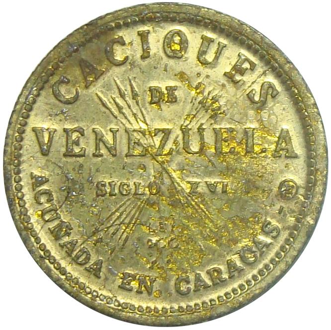 Sorocaima Medalla Caciques de Venezuela 2 Dineros 18 Milímetros  - Numisfila