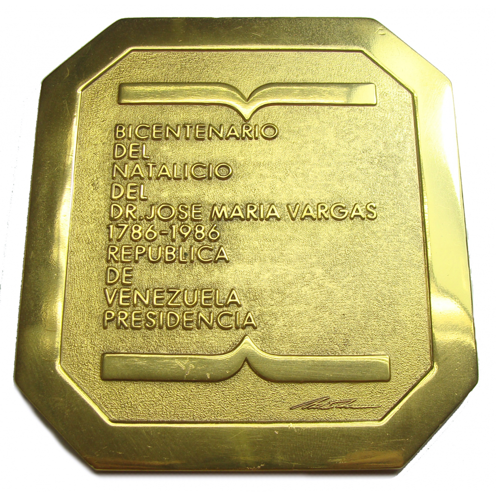 Gran Medalla José María Vargas 1986 Bicentenario Natalicio  - Numisfila