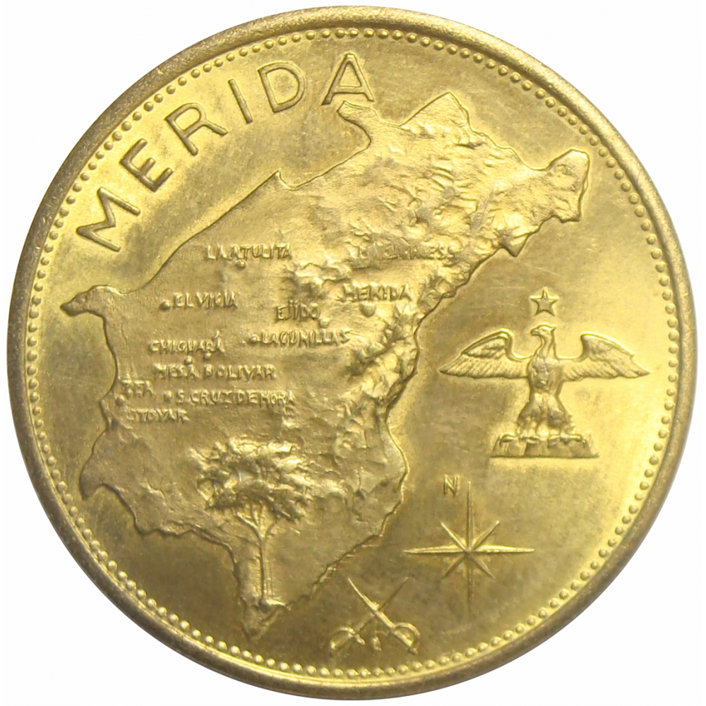 Medalla Estados De Venezuela Merida 9 Dineros Italcambio   - Numisfila