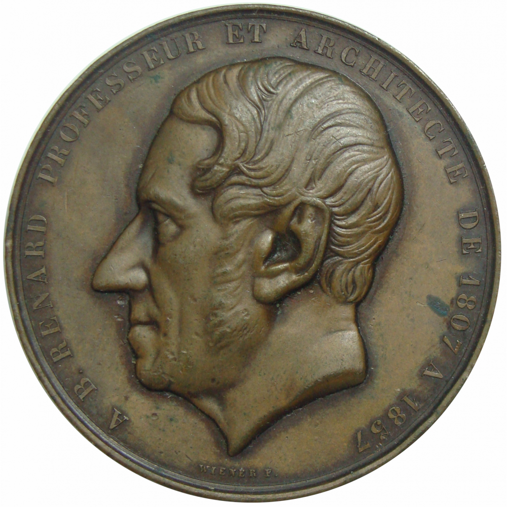 Medalla Francia Jean-Augustin Renard 1857 Arquitecto - Numisfila