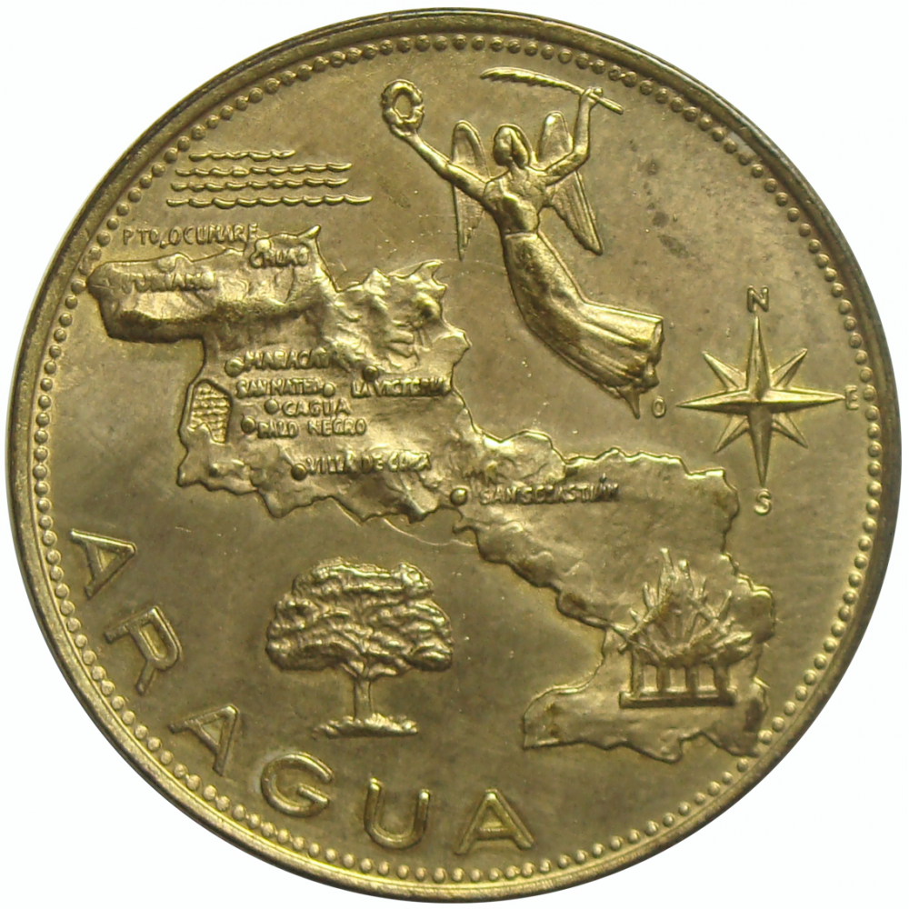 Medalla Estados De Venezuela: Aragua Italcambio Bronce - Numisfila