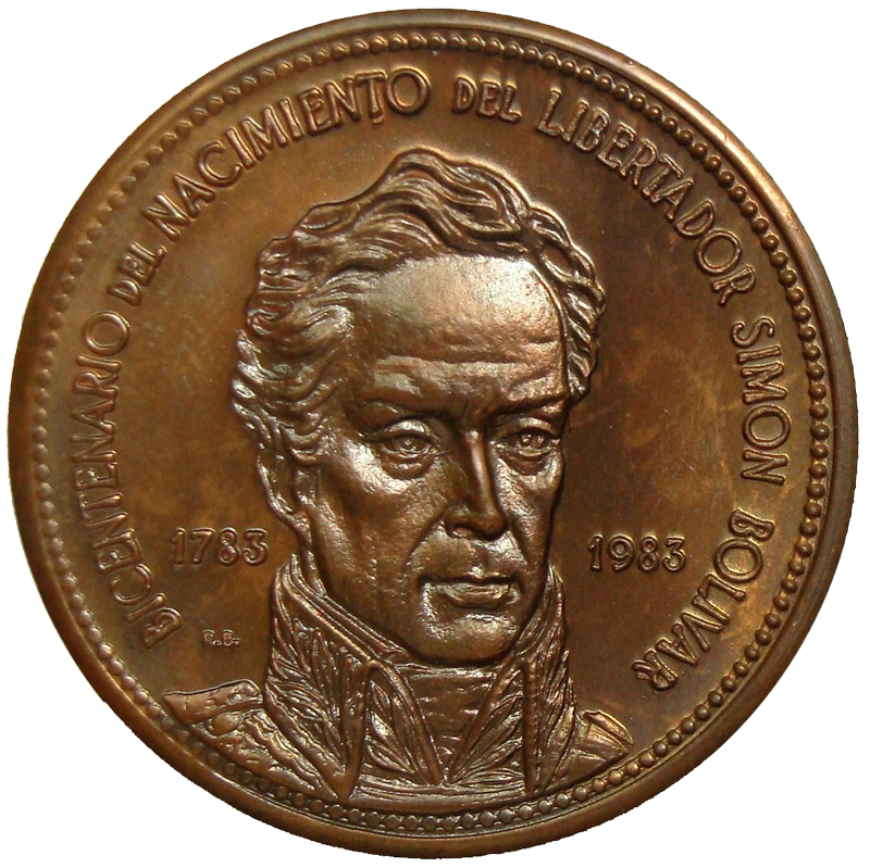 Medalla Nacimiento Simón Bolívar 1983 Cambio La Guaira  - Numisfila