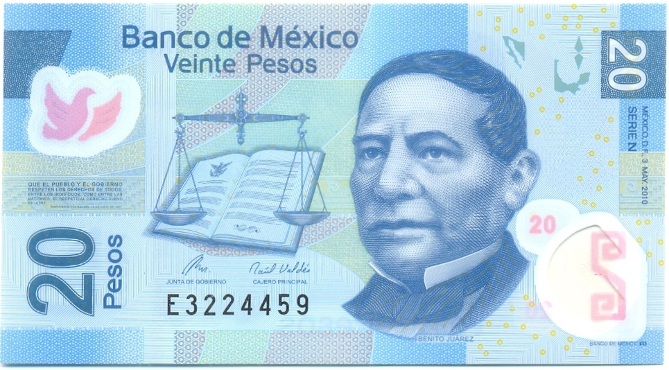 Billete Plástico de México 20 Pesos de 2010 - Numisfila